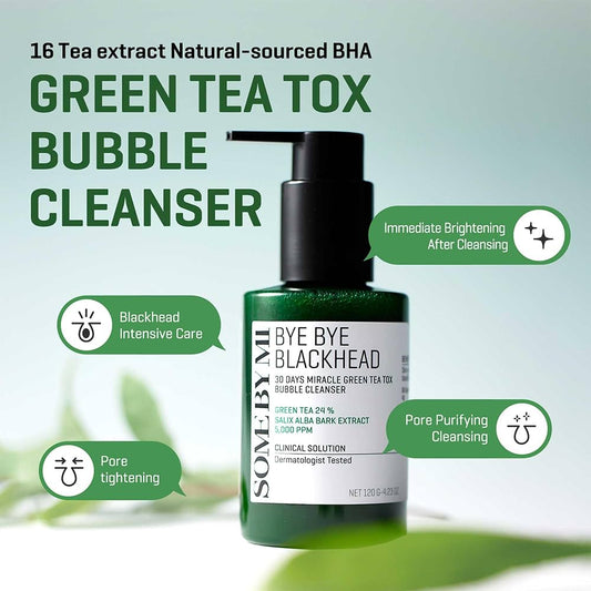 Bye Bye Blackhead 30 Days Miracle Green Tea Tox Bubble Cleanser 120g