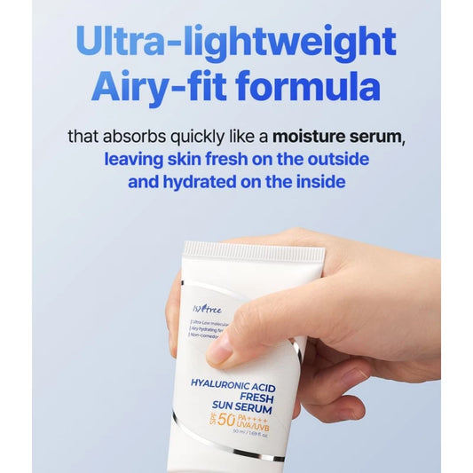 Hyaluronic Acid Fresh Sun Serum – Hydraterende Zonnebescherming 50ml