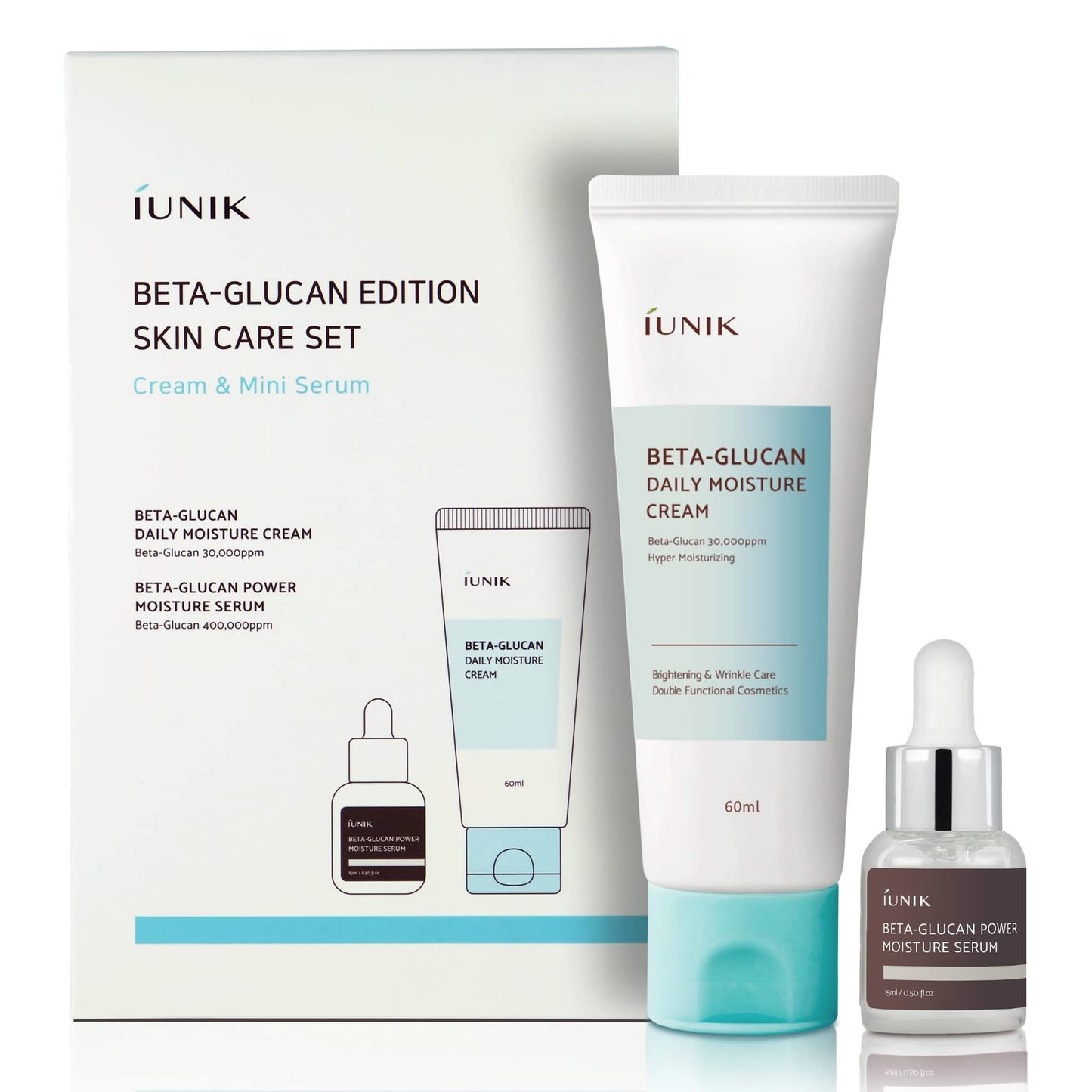 Beta Glucan Set – Hydraterende Crème & Serum voor Droge Huid