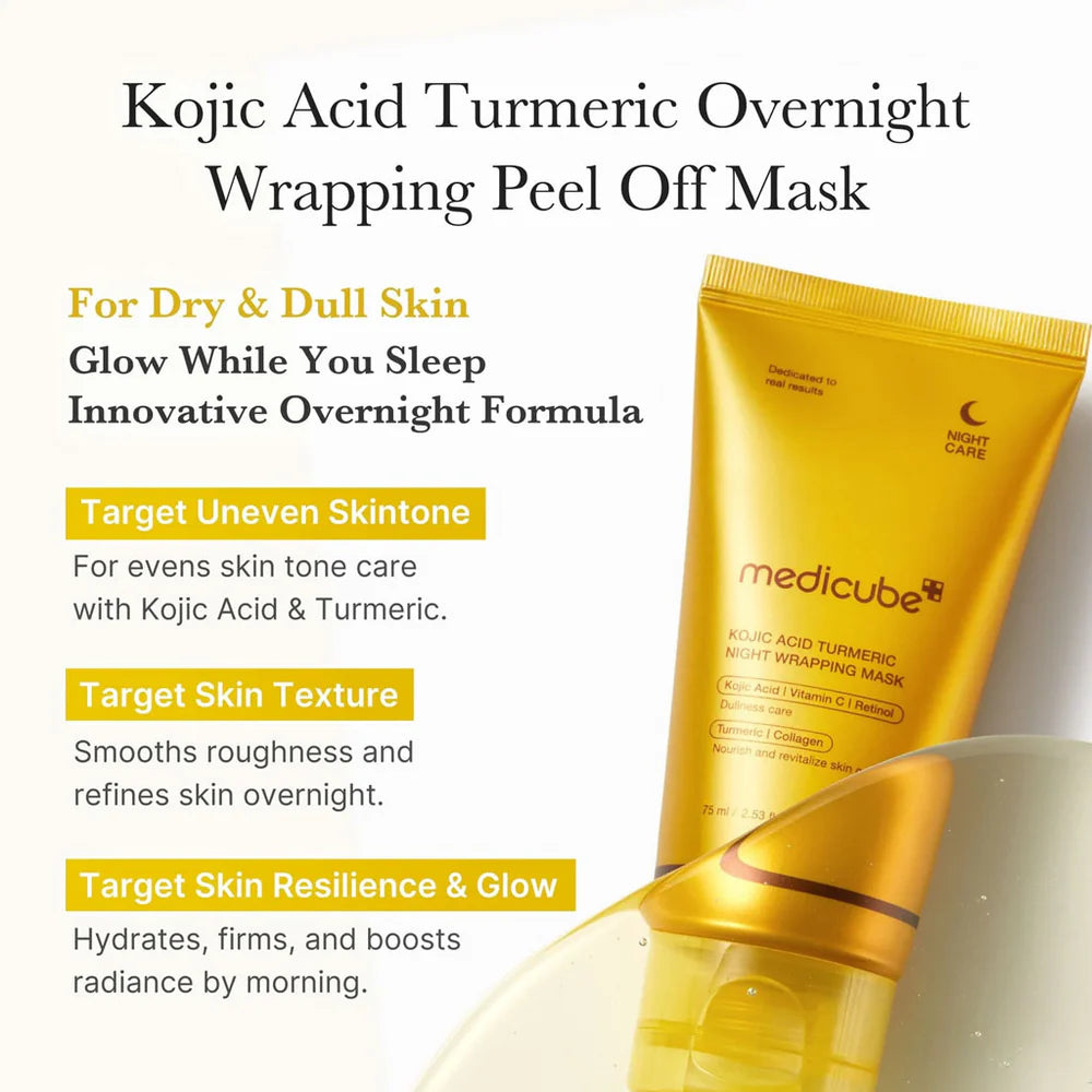 Kojic Turmeric Night Mask – verheldert & lift tijdens slaap (75ml)