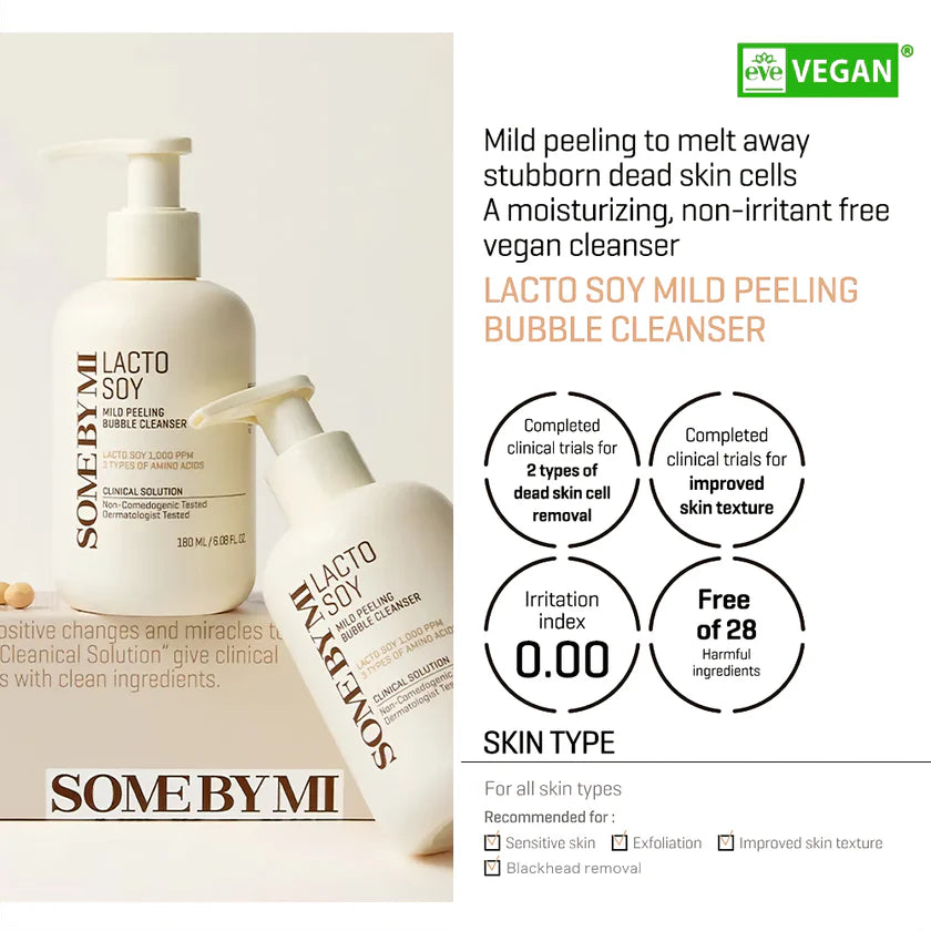 Lacto Soy Mild Bubble Peeling Cleanser 180ml - Exfoliërende Reiniging