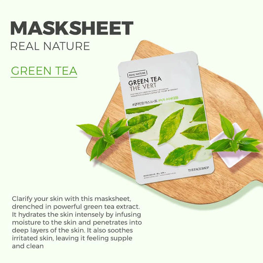 Real Nature Green Tea Mask – Kalmerend Sheetmasker