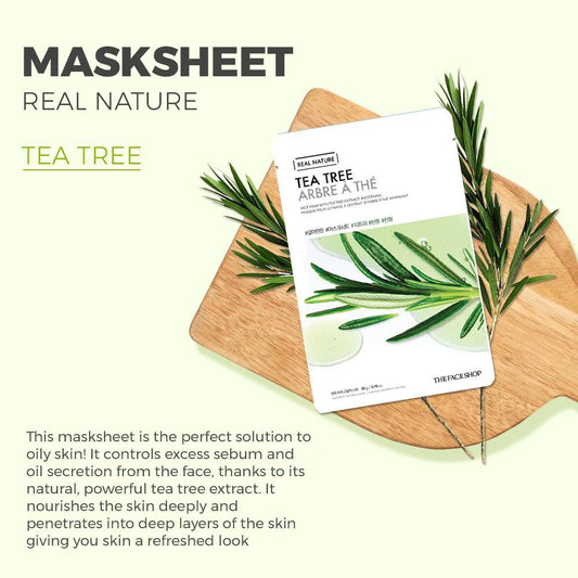 Real Nature Tea Tree Mask 20g – Zuiverend Sheetmasker