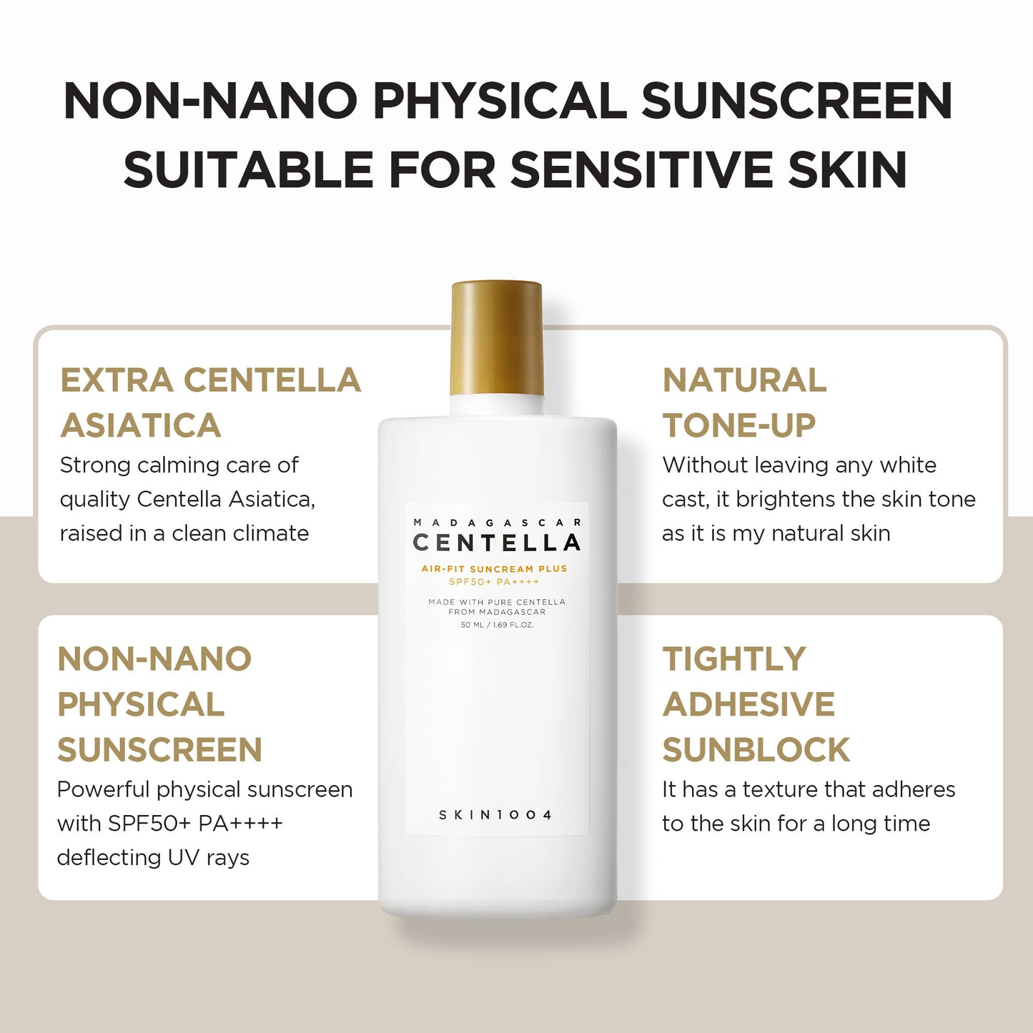 Madagascar Centella Air-Fit Suncream Plus 50ml – kalmerende zonnecrème