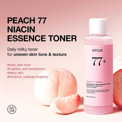 Tónico Peach 77 Niacin Essence 250 ml - Refina los poros y aporta luminosidad