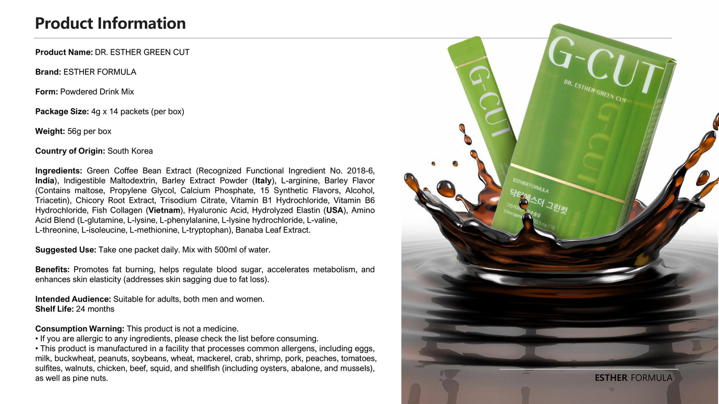 GREEN CUT - Calorie Balans, Afslank Shot