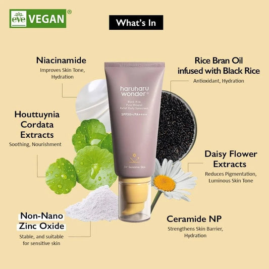 Black Rice Pure Mineral Relief Daily Sunscreen (50ml)