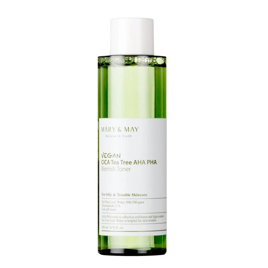 Vegan CICA Tea Tree AHA PHA Toner 200ml kalmeert & exfolieert