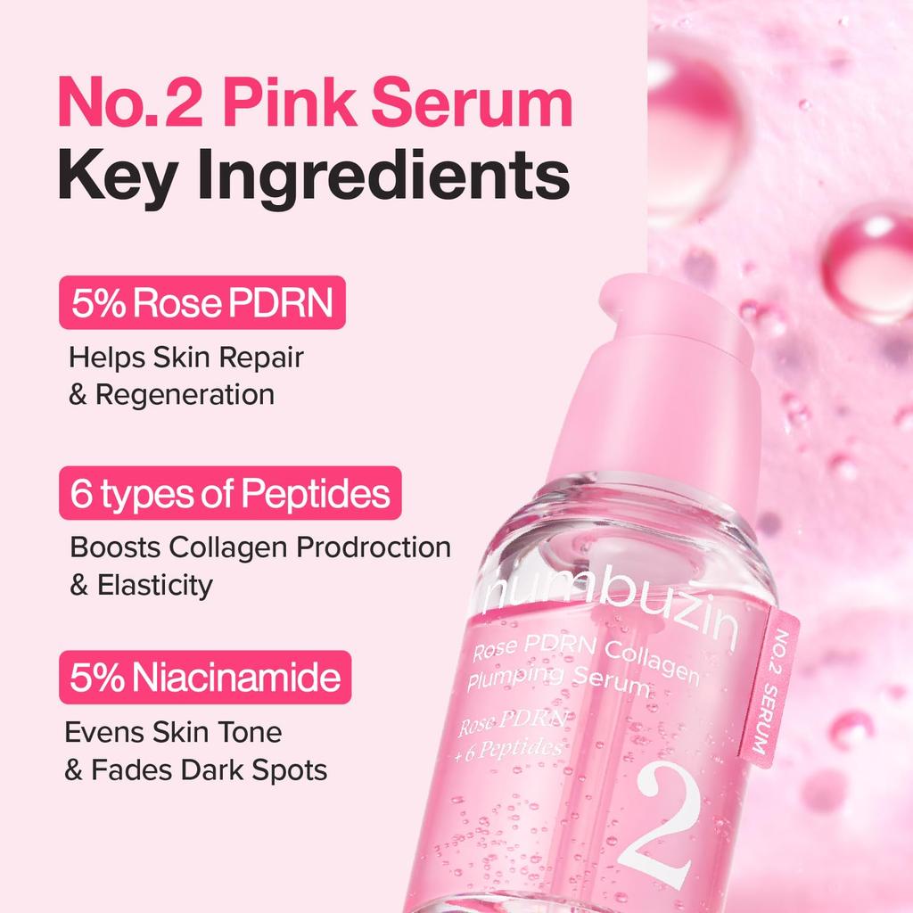 No.2 Rose PDRN Collagen Plumping Serum 30ml - Jeugdige glow